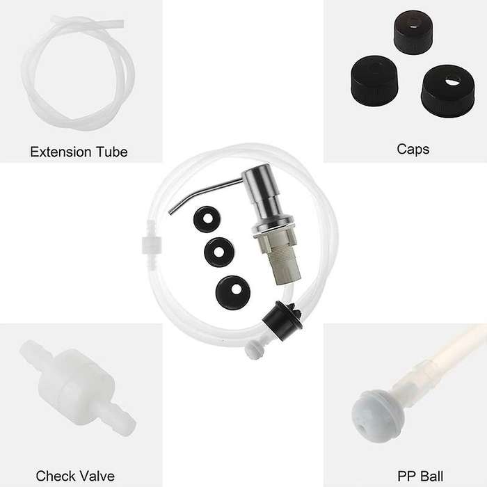 Soap Dispenser for Kitchen Sink and Tube Set, 47-inch Tube Is Directly Connected to Teh Soap Bottle