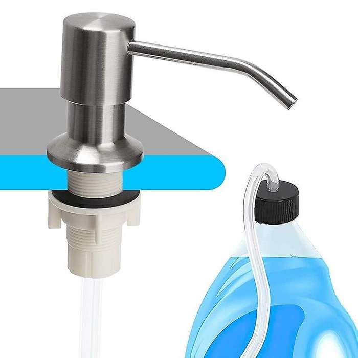 Soap Dispenser for Kitchen Sink and Tube Set, 47-inch Tube Is Directly Connected to Teh Soap Bottle