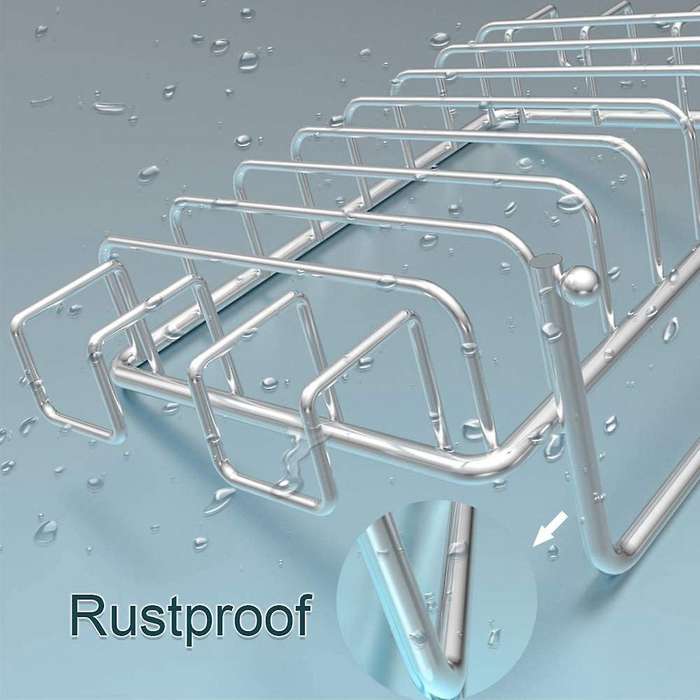 Soap Holder for Shower Wall with 4 Hooks, Stainless Steel Adhesive Soap Dish for Bathroom, Silver 1