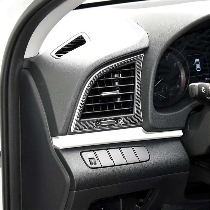 Soft Carbon Fiber for 2017 2018 2019 2020 Car Dashboard Side Air Outlet Panel Cover Trim Accessories