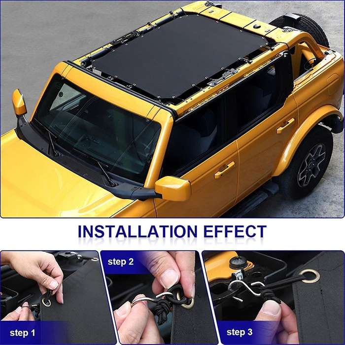 Soft Top Car Anti UV Sun Protection Sunshade Cover for 2021-2024 Insulated Net Accessories ,4 Door