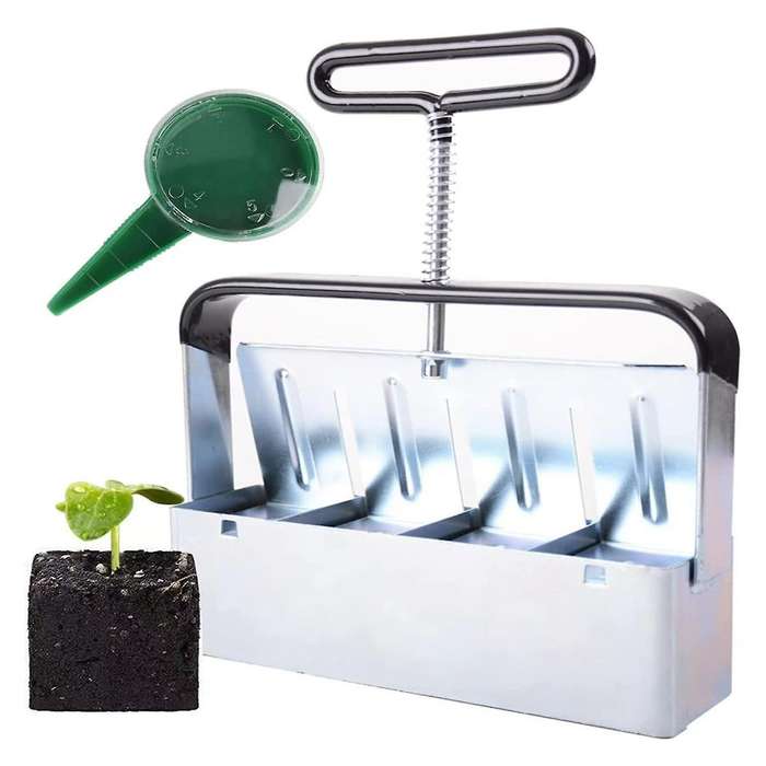 Soil Blocker, 4PCS Cell Soil Block Maker, Seed Handheld Block Maker with Comfortable Handle, Garden