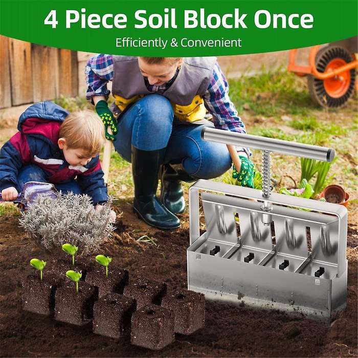 Soil Blocker, Soil Block Maker for Seed Starting with Strong Hand Held, Soil Blocking Tool for Grow