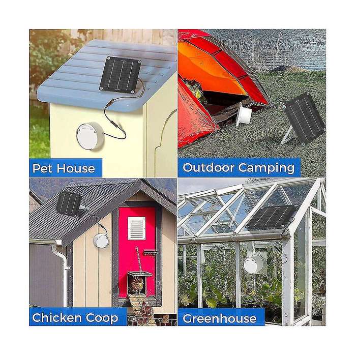 Solar Fan for Greenhouse - 50w Solar Panel + 10 Inch Solar Exhaust Fan for Shed, Chicken Coop, Gree