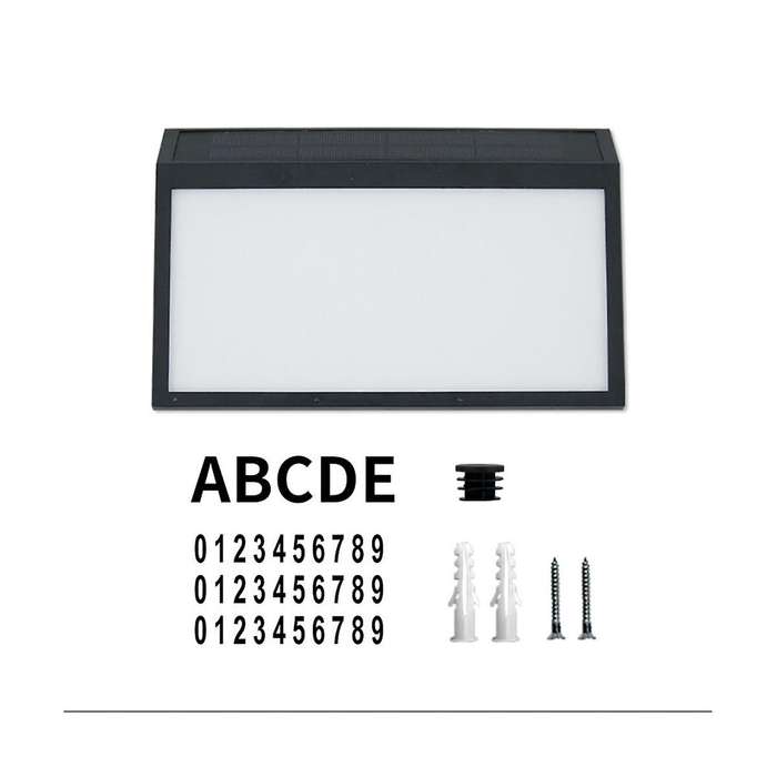 Solar Door Light Address Indication Number Plate Solar Address Sign with Light Address Plate Outdoo