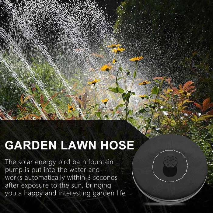 Solar Fountain Pump Nozzle Solar Powered Water Fountain Birdbath Floating Fountain for Garden Ponds