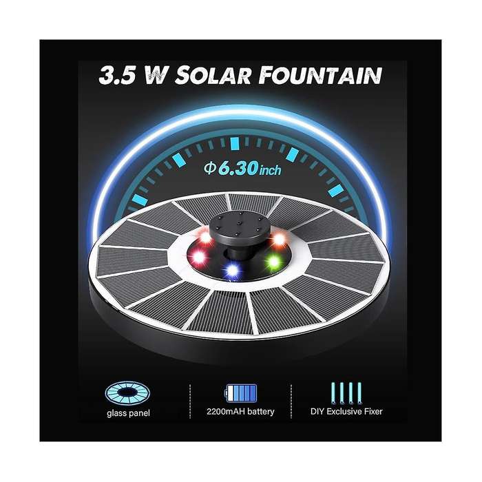 Solar Fountain , 3.5w Floating Solar Bird Bath Fountains Solar Fountain Pump for Bird Bath, Garden,