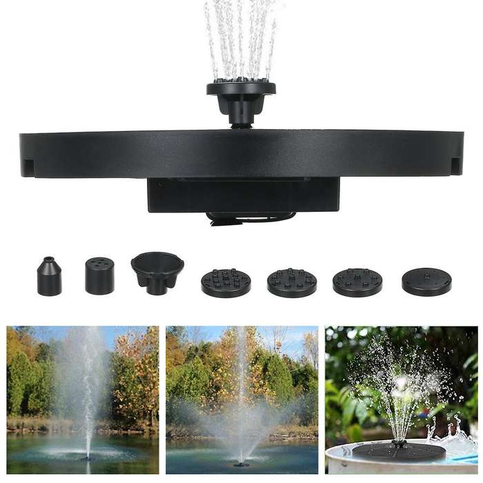 Solar Fountain Upgraded 6 Nozzle, 3.8W Solar Powered Fountain Pump , Solar Bird Bath Fountain for Bi