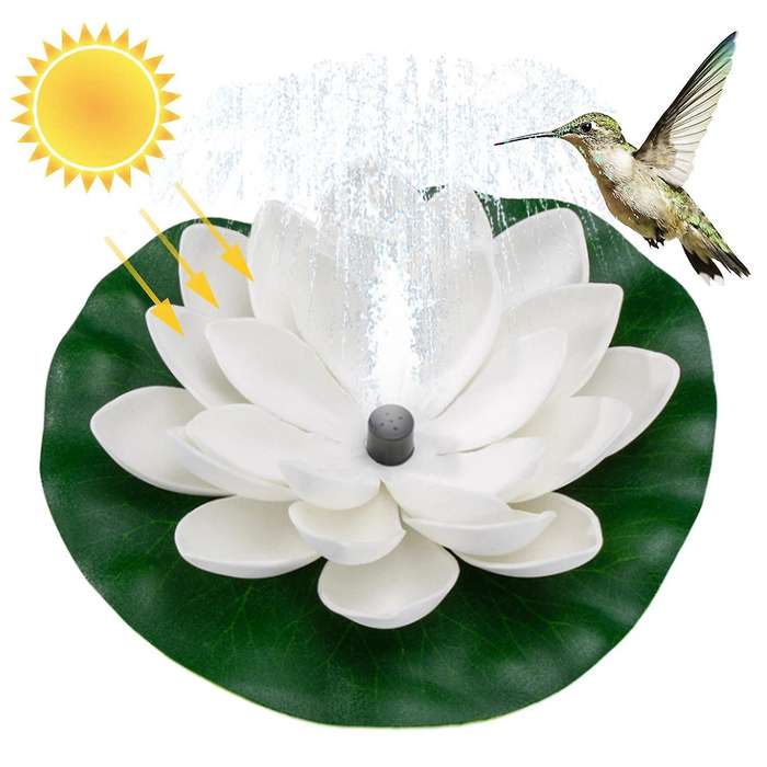 Solar Fountain Bird Bath, Lotus Waterscape Garden, Floating Water Fountain for Bird Bath, Fish Tank,