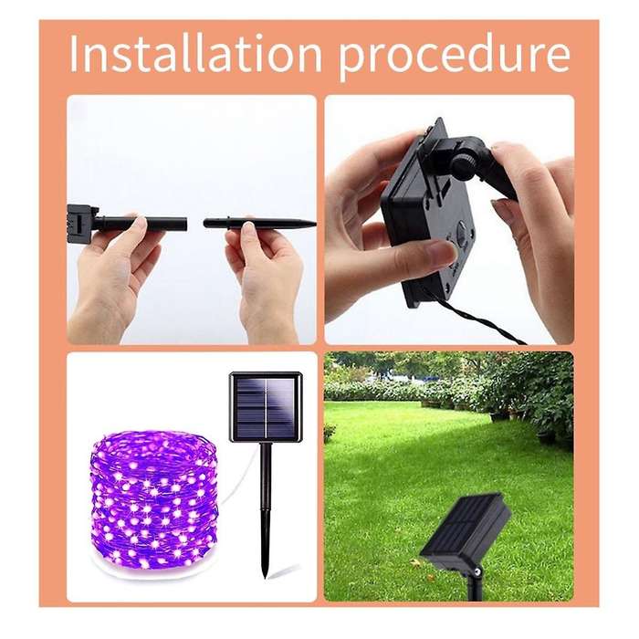 Solar Halloween Lights Outdoor 4 Pack Each 32.8ft 100 Led Solar Fairy Lightsfor Halloween Party Diy