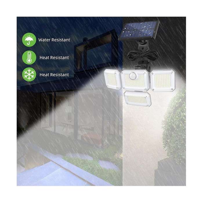 Solar Lights Outdoor Wall Lamp Led Adjustable 4 Heads Garden Yard Street Light Inductive Garage Str