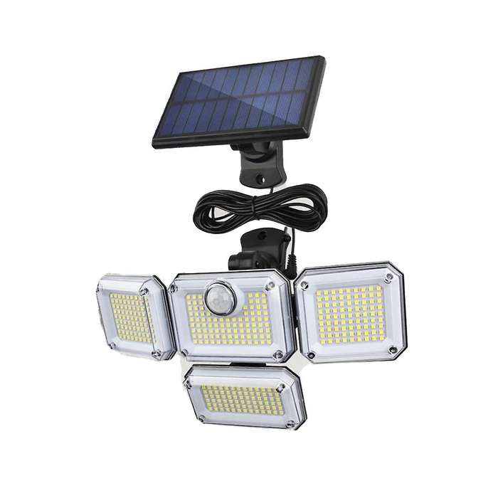 Solar Lights Outdoor Wall Lamp Led Adjustable 4 Heads Garden Yard Street Light Inductive Garage Str