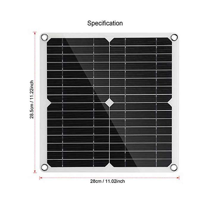 Solar Panel Powered Fan 11 Inch Ventilator Solar Exhaust Fan for Pet Poultry House Greenhouse Rv Ro