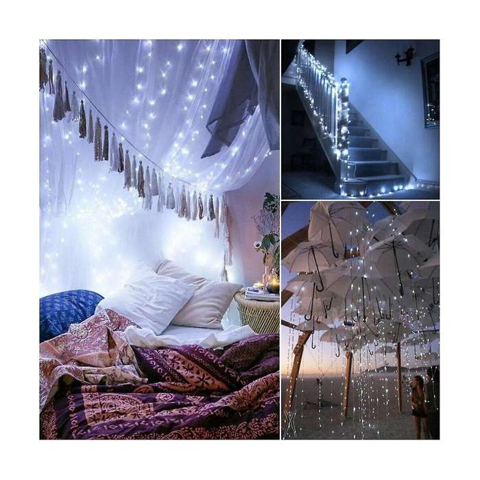 Solar Powered Lights 100 Led String Fairy Lights for Outdoor Christmas Lighting Courtyard Street Ga