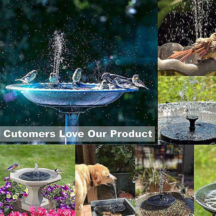 Solar Water Fountain Pool Pond Waterfall Fountain Garden Decoration Outdoor Bird Bath Solar Powered