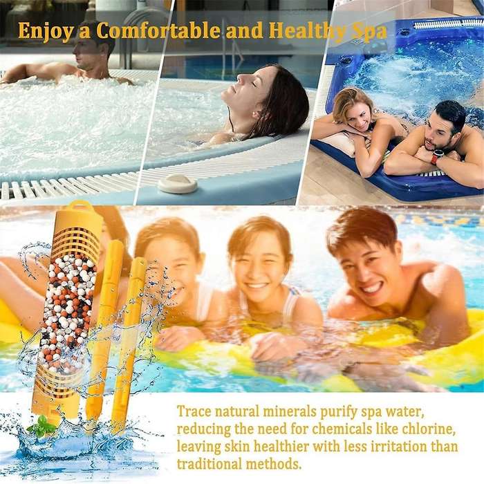 Spa Mineral Sticks for Hot Tub Supplie, Spa Hot Tub Mineral Stick Inserts Filter - Yellow, 2 Pack