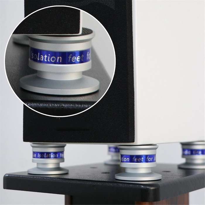 Speaker Isolation Spikes Speaker Base Pads with Non-Slip Base Pad Aluminium Anti-Vibration for Turnt