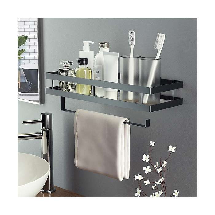 Spice Rack, Hanging Spice Rack with Kitchen Roll Holder and 4 Hooks, Kitchen Organizer Drawer, Kitc