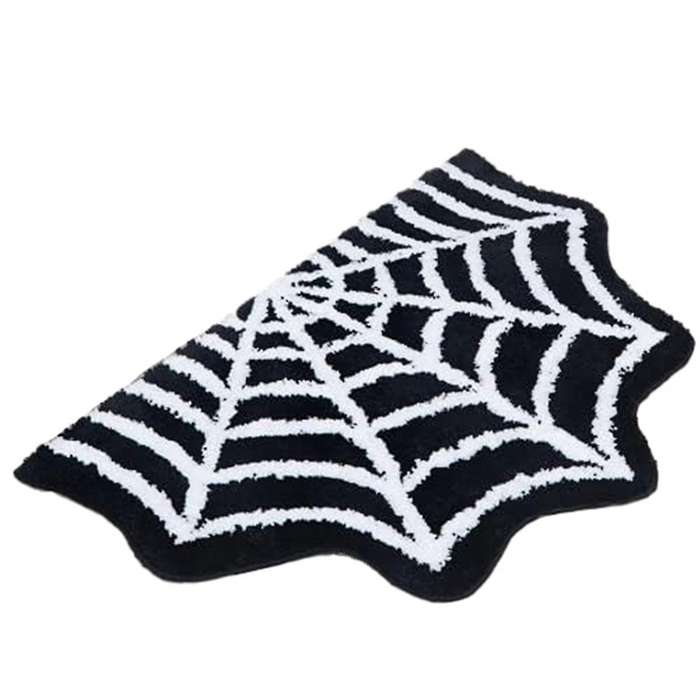 Spider Web Bath Mat Halloween Rug Bathroom Decor Gothic Home Decor Witchy Horror Goth Room Rugs Goth