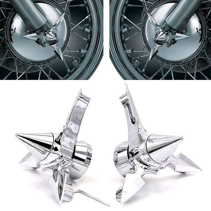 Spinning Front Axle Cap Nut Covers for Touring VRSC XG Softail V-Rod Road Street Glide Silver