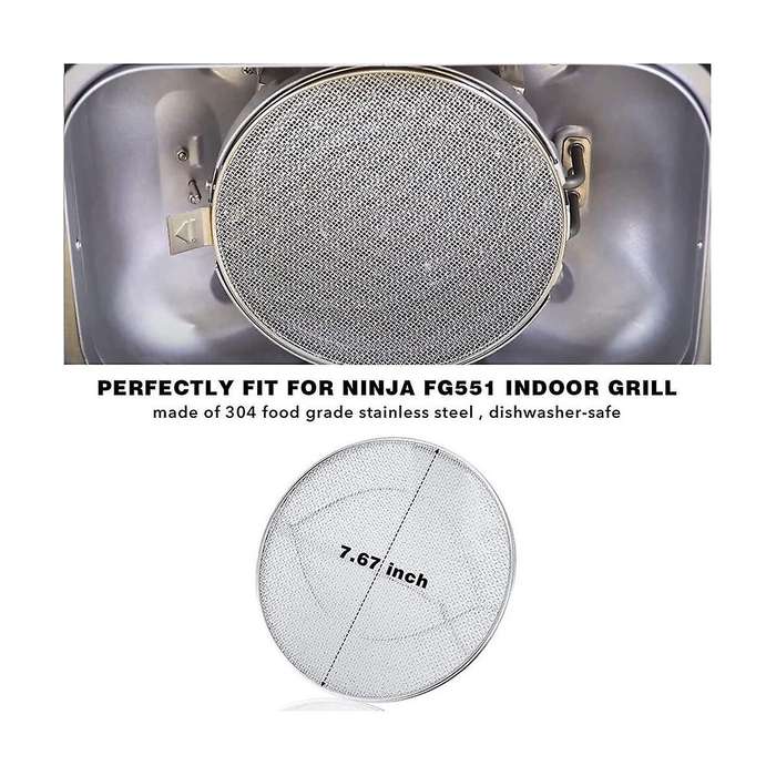 Splatter Shield for Ninja Foodi Ig651 Stainless Steel Splatter Reusable Indoor Grill Accessories Oil