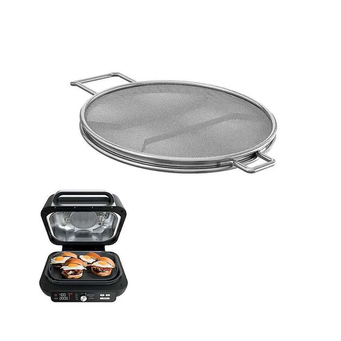 Splatter Shield for Ninja Foodi Ig651 Stainless Steel Splatter Reusable Indoor Grill Accessories Oil
