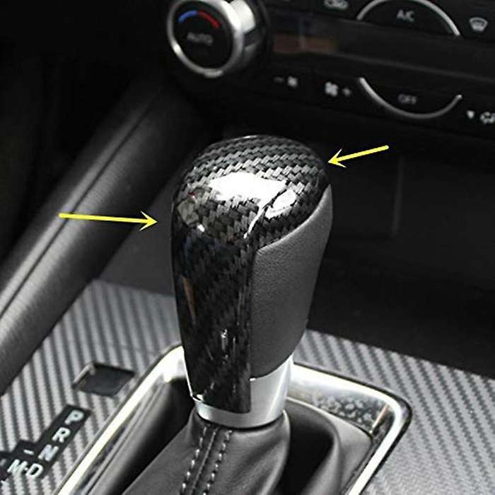 Sport Style Carbon Fiber Print Gear Shift Knob Cover Trim Compatible 2 3 6 -3 -5