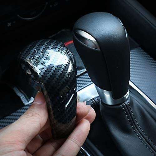Sport Style Carbon Fiber Print Gear Shift Knob Cover Trim Compatible 2 3 6 -3 -5
