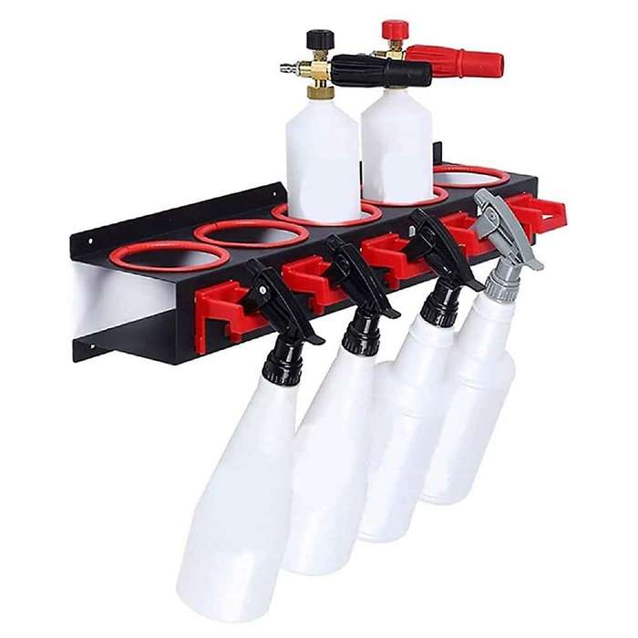 Spray Bottle Storage Rack Wall-Mounted Hanging Organization Shelf Accessories Display Automatic Clea