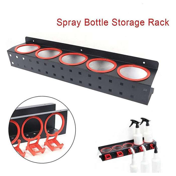 Spray Bottle Storage Rack Wall-Mounted Hanging Organization Shelf Accessories Display Automatic Clea