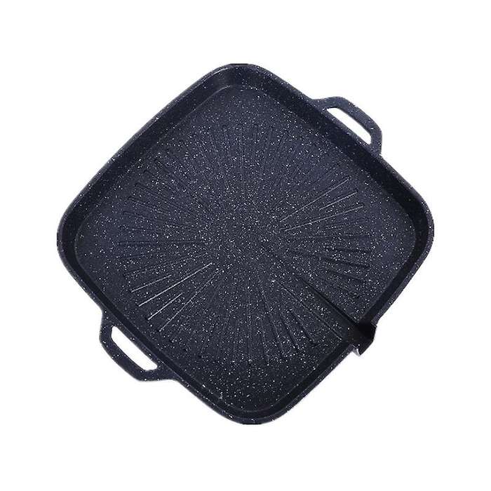 Square Barbecue Plate Korean Barbecue Dish Stone Coating Household Wild Portable Barbecue Dish Bakin