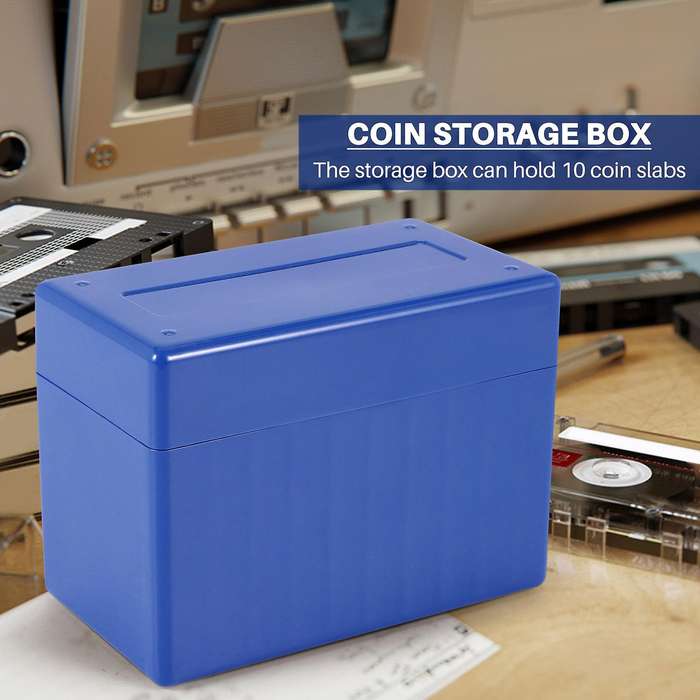 Square Plastic 10 Coin Capacity Holder Slab Storage Box Case Fit Compatible PCCB NGC