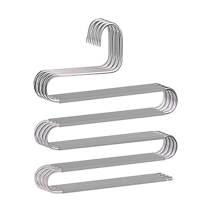 S-shaped Pants Hanger Stainless Steel Hanger Closet Organizer Pants Jeans Scarf Pants Tie Towel