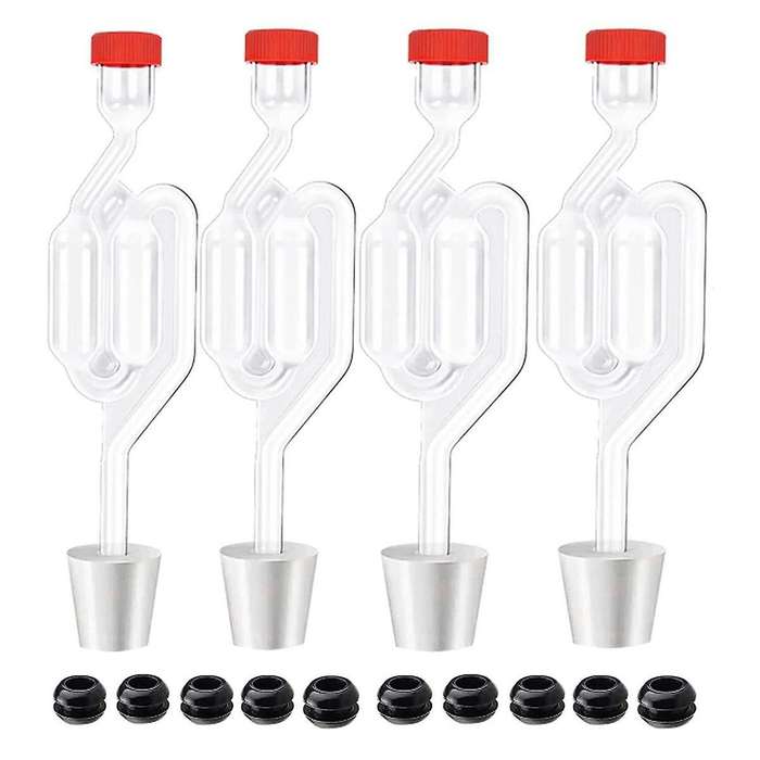 S-Shape Airlocks Homebrew Bubble Airlock Carboys Stopper & Fermenter Seal Valve with Food Grade Grom