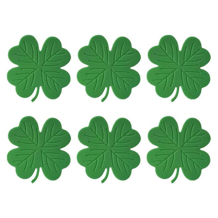 St. 'S Day Drink Coasters Shamrock Irish Green Absorbent Cup Coaster Tabletop for Home Office Party