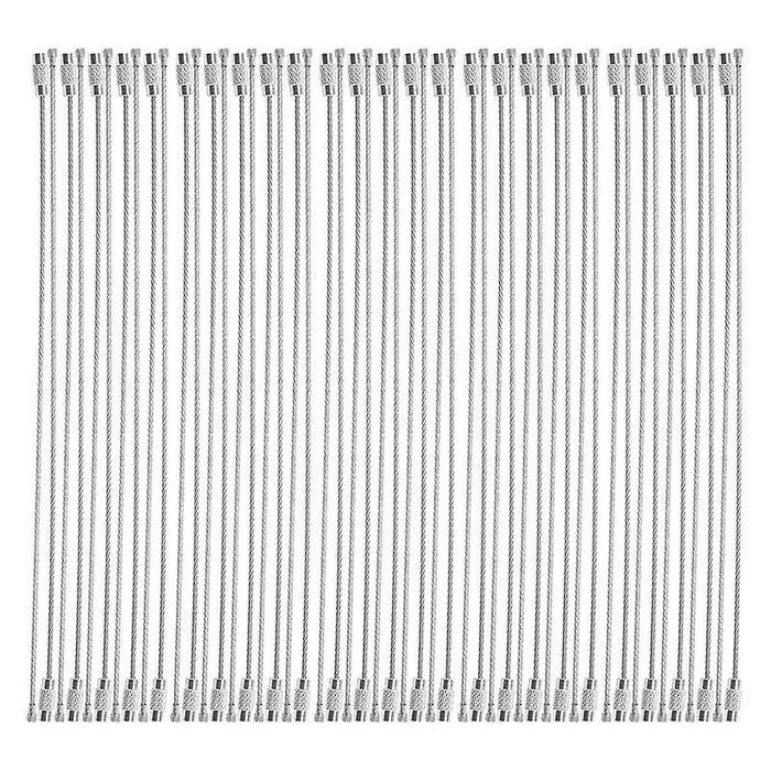 Stainless Steel 20cm Wire Keychain Cable Key Ring (50pcs)