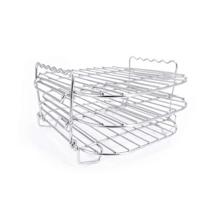 Stainless Steel Airfryers Three Layer Rack Versatile Square Roasting Grill with Skewers Baking Tray