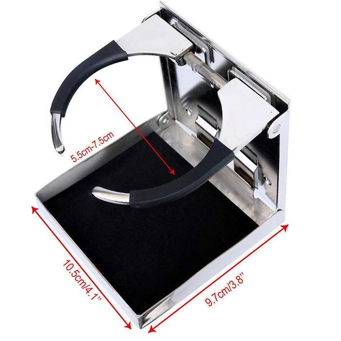 Stainless Steel Adjustable Folding Drink Holders Marine/Boat/Caravan/Car