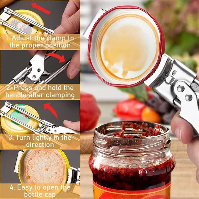 Stainless Steel Bottle Opener Linear Adjustable Can Opener Manual Screw Cap Can Opener