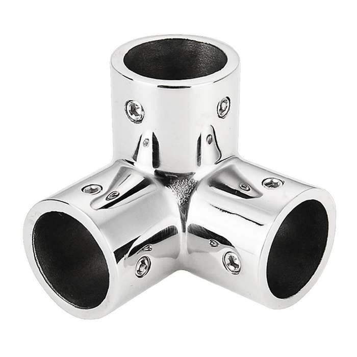 Stainless Steel Boat Tube Pipe 3 Way Connector for Ocean Yacht Dock Outdoor Awning Tube Fastener