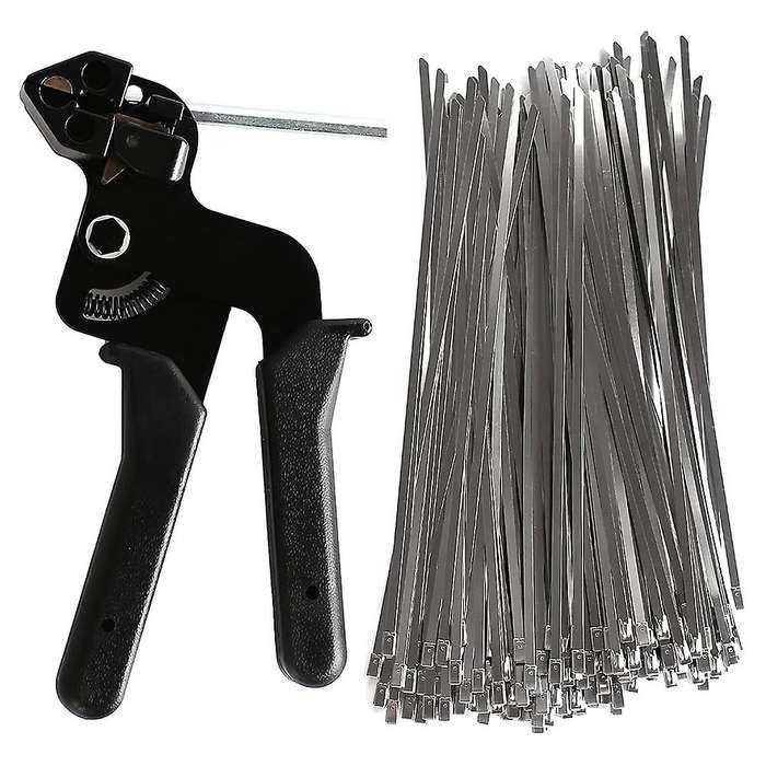 Stainless Steel Cable Tie Hand Tool, Cable Tie Tool Set, with 200 Stainless Steel Cable Ties, for Bu