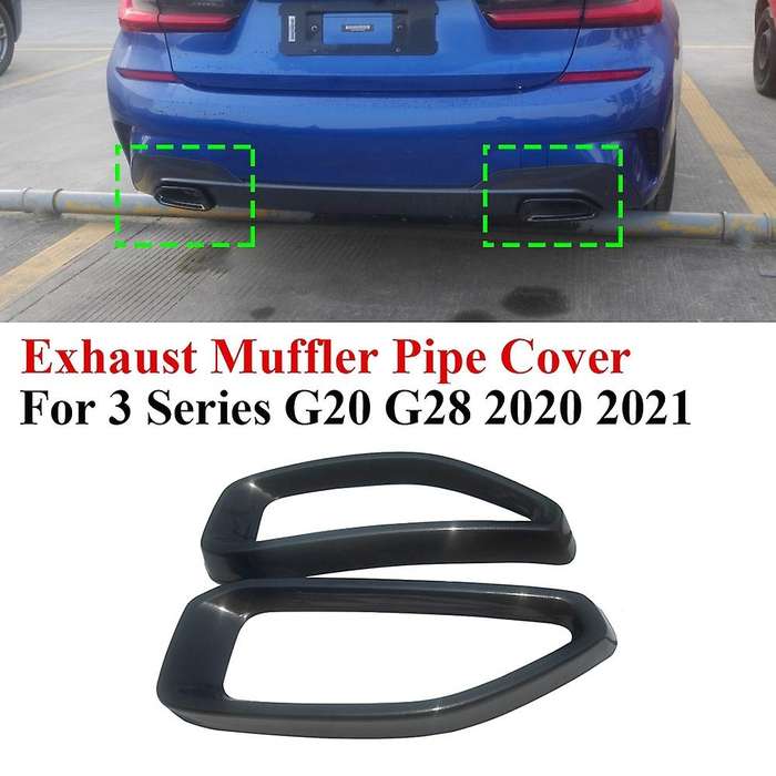 Stainless Steel Car Rear Exhaust Muffler Pipe Cover Trim Tail Throat Frame for 3 Series G20 G28 2020