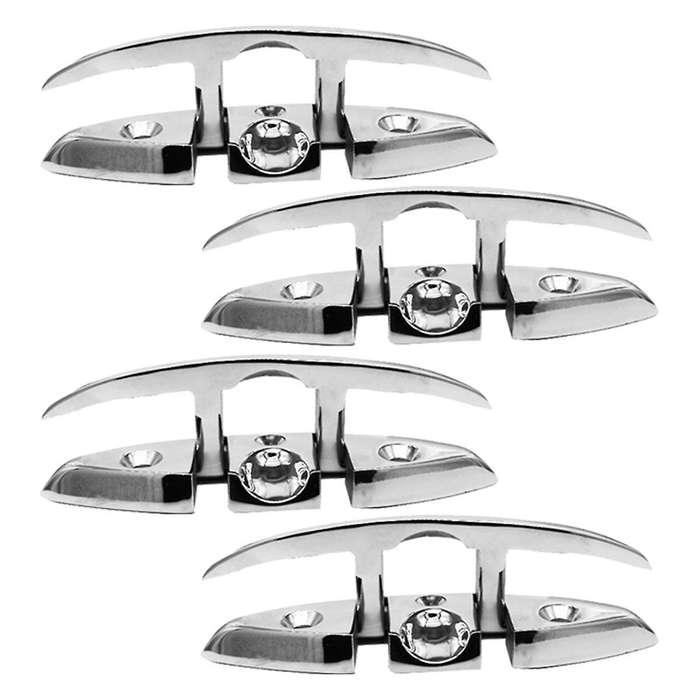 Stainless Steel Cleat Foldable Boat Cleats Folding Deck Mooring Cleat Flush Mount Cleat,4pcs,6inch