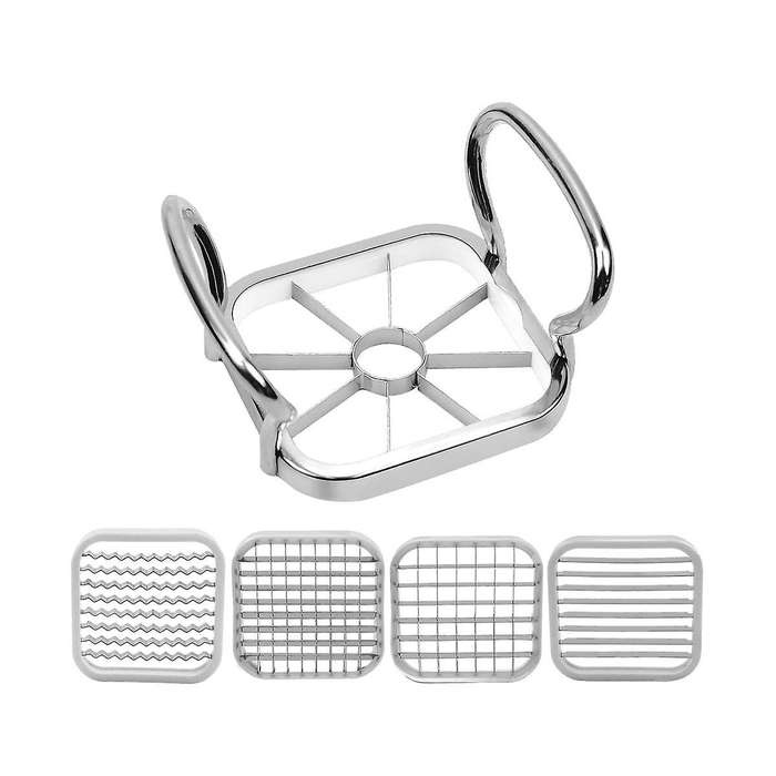 Stainless Steel Chip Cutter, Potato Cutter Is Very Versatile with 5 Different Blade Shapes, Potato S