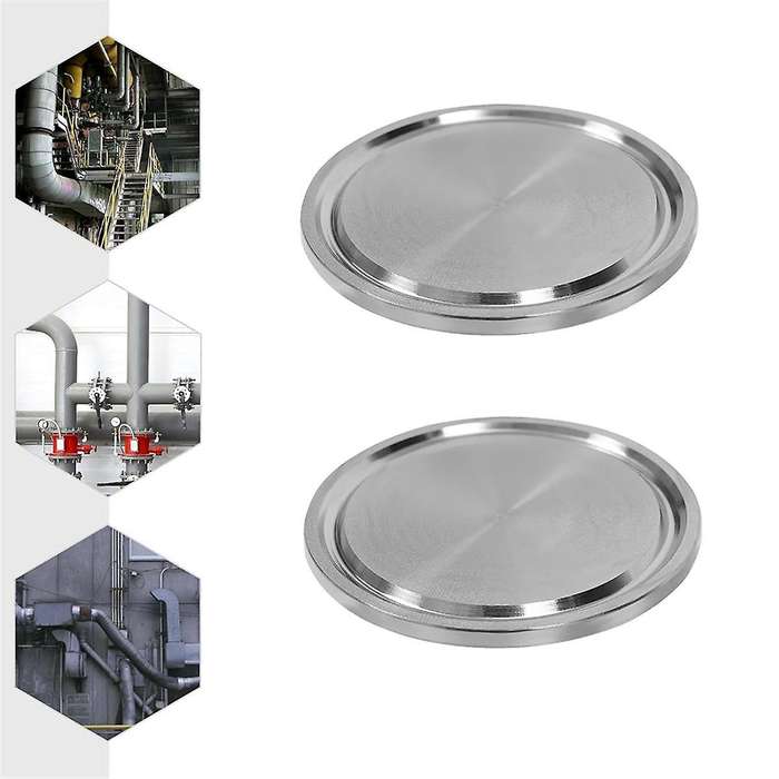 Stainless Steel Clamp Plugs, 2PCS Clamp End Cap, 1.5 Inch 304 Stainless Steel Sanitary Plug, for 2In