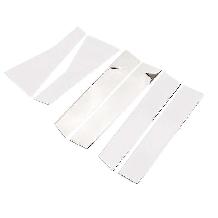 Stainless Steel Chrome Exterior Side Door Window Pillar Posts Overlay Pre-Cut Trim Sticker for -V 20
