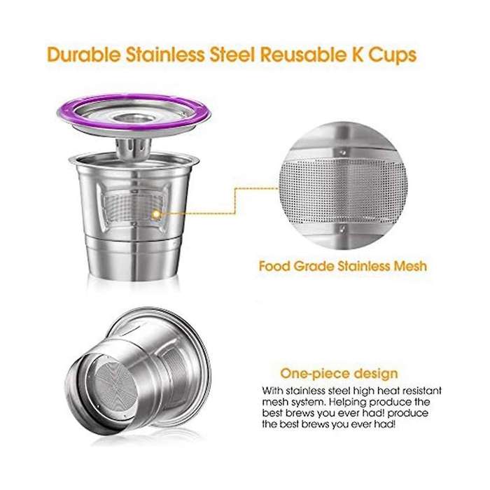 Stainless Steel Coffee Cup Reusable K Cup for 2.0/1.0 Mini Plus Coffee Filter Accessory Coffee Cup R
