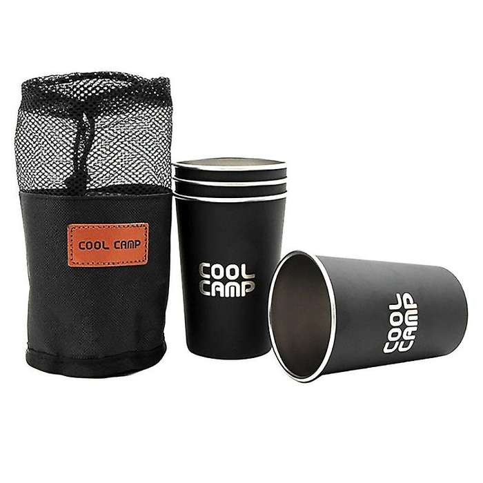 Stainless Steel Cup 350ML Metal Water Cup Coffee Cup Food Grade Cup Camping 4 Piece Set Cup Portable