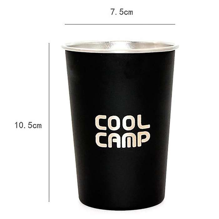 Stainless Steel Cup 350ML Metal Water Cup Coffee Cup Food Grade Cup Camping 4 Piece Set Cup Portable