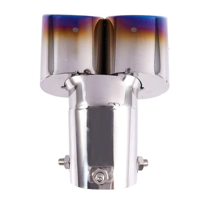 Stainless Steel Exhaust Muffler Tip 1 to 2 Dual Pipe Trim Modified Car Rear Tail Throat Suitable for
